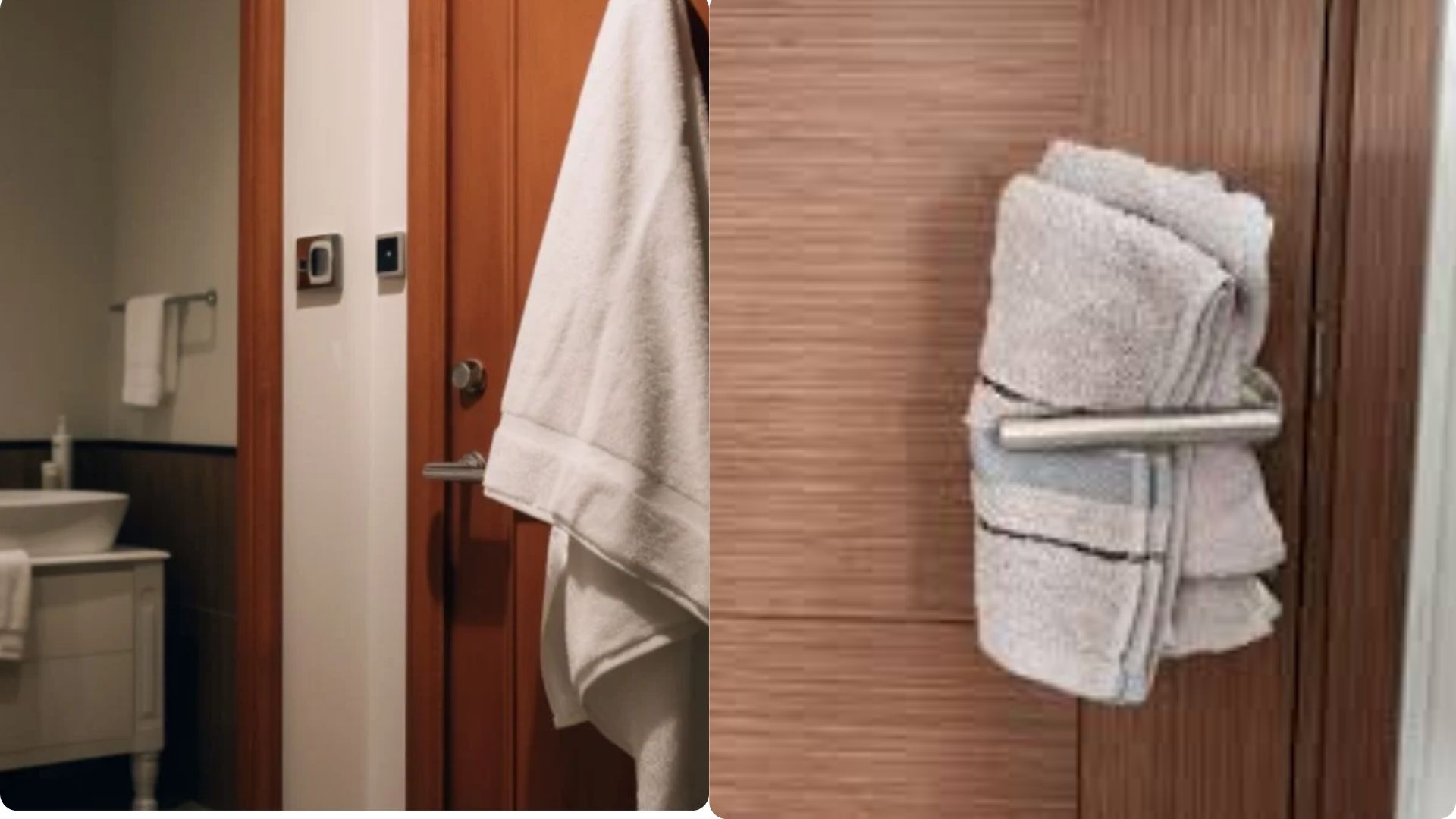 how to secure hotel room door with towel