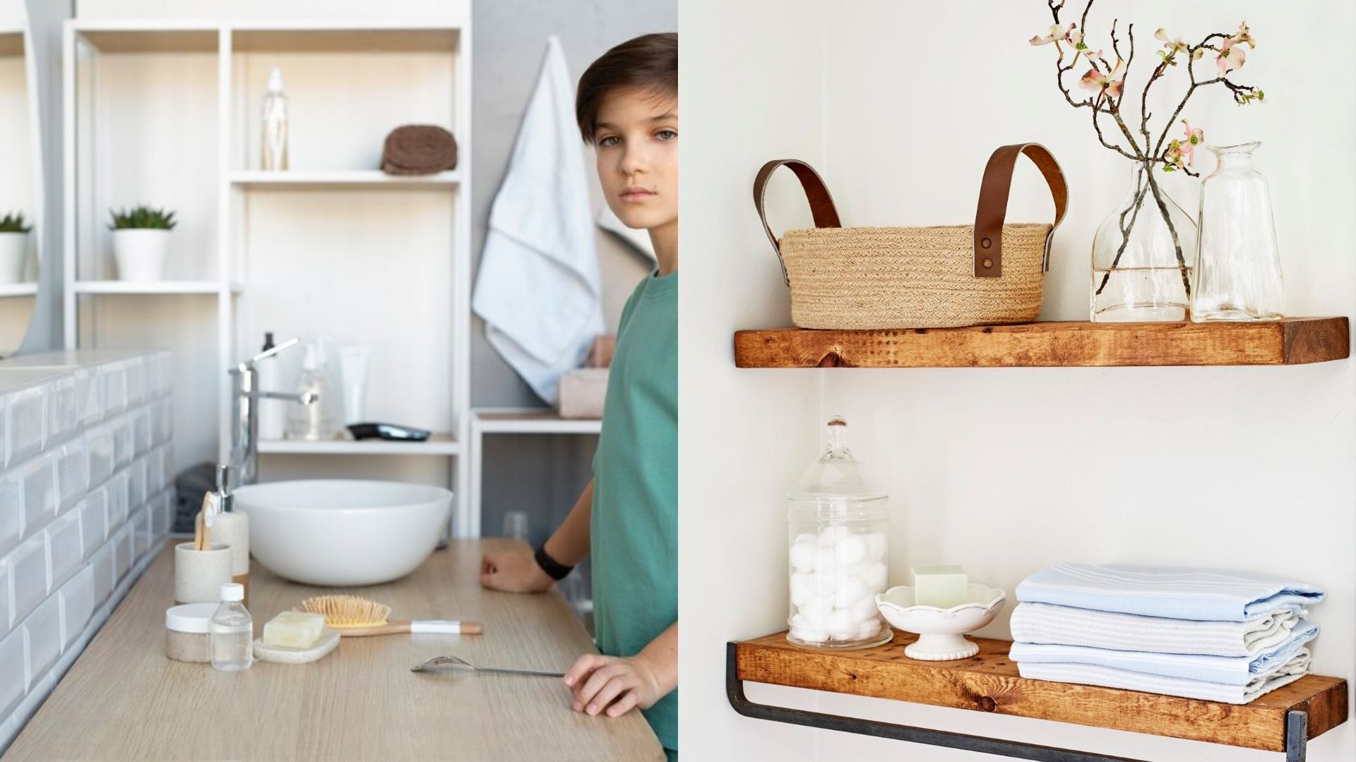 what to put on bathroom shelf